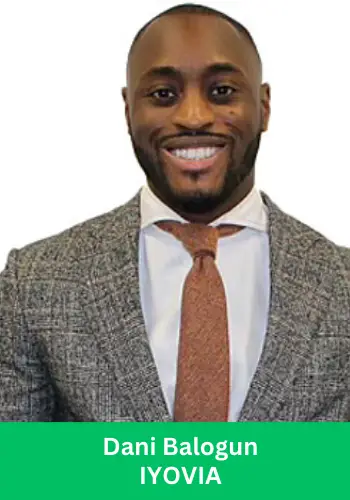 Dani Balogun, newly appointed Vice President of IYOVIA, in an official leadership announcement.