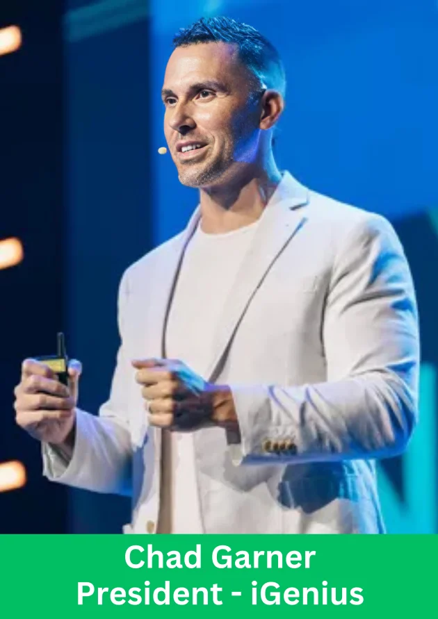 Chad Garner, President of iGenius, speaks at the iGenius Arab Leadership Summit held in Dubai