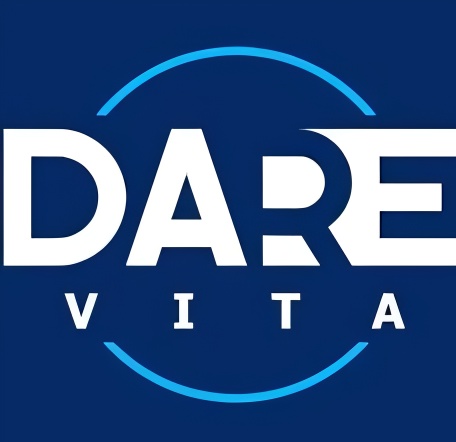 Dare Vita logo with bold blue and white design, representing the network marketing brand.