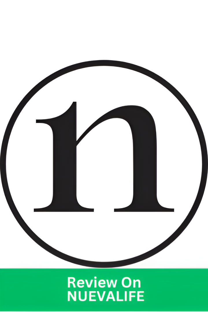 NuevaLife Review logo featuring bold lowercase 'n' in a circle