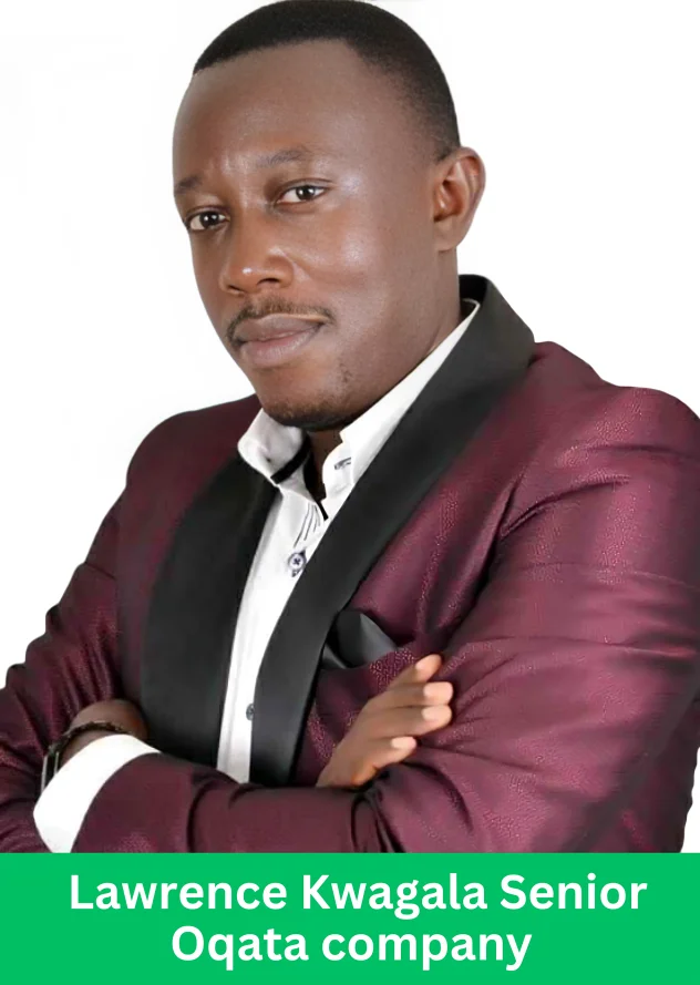 Lawrence Kwagala Senior from Oqata Company poses confidently in a maroon suit
