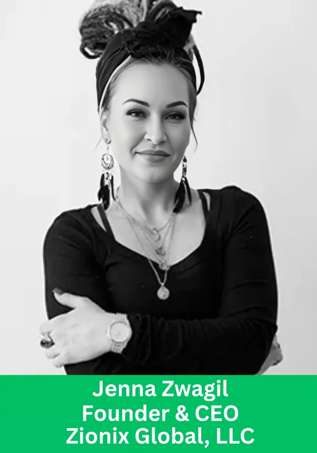 Jenna Zwagil, Founder and CEO of Zionix Global LLC, portrait photo