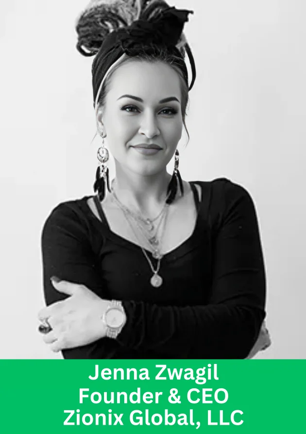 Jenna Zwagil, Founder & CEO of Zionix Global, leading the AI Crypto Revolution launch in Dubai