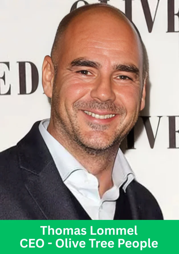 Thomas Lommel CEO of Olive Tree People presenting Oliveda Olive Rose No Makeup line at New York Fashion Week