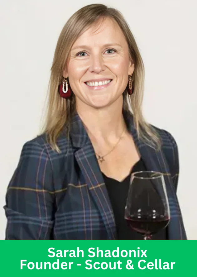 Sarah Shadonix, founder of Scout & Cellar, celebrating clean-crafted wine and innovation in the wine industry.