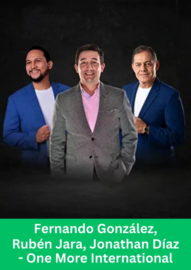Leaders Rubén Jara, Jonathan Díaz, and Fernando González driving system and duplication growth at One More International.