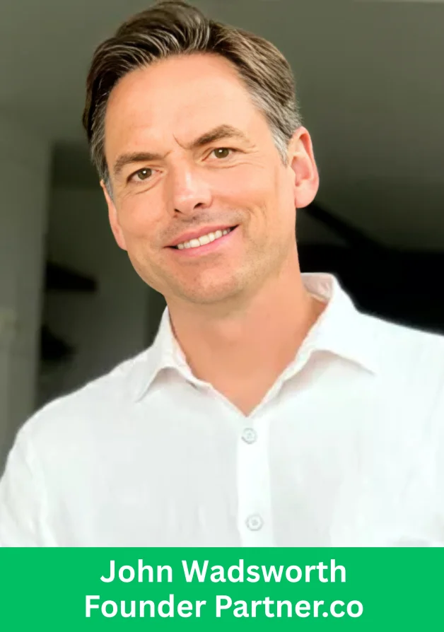 John Wadsworth, Founder of Partner.Co, celebrating success with Globee Awards recognition