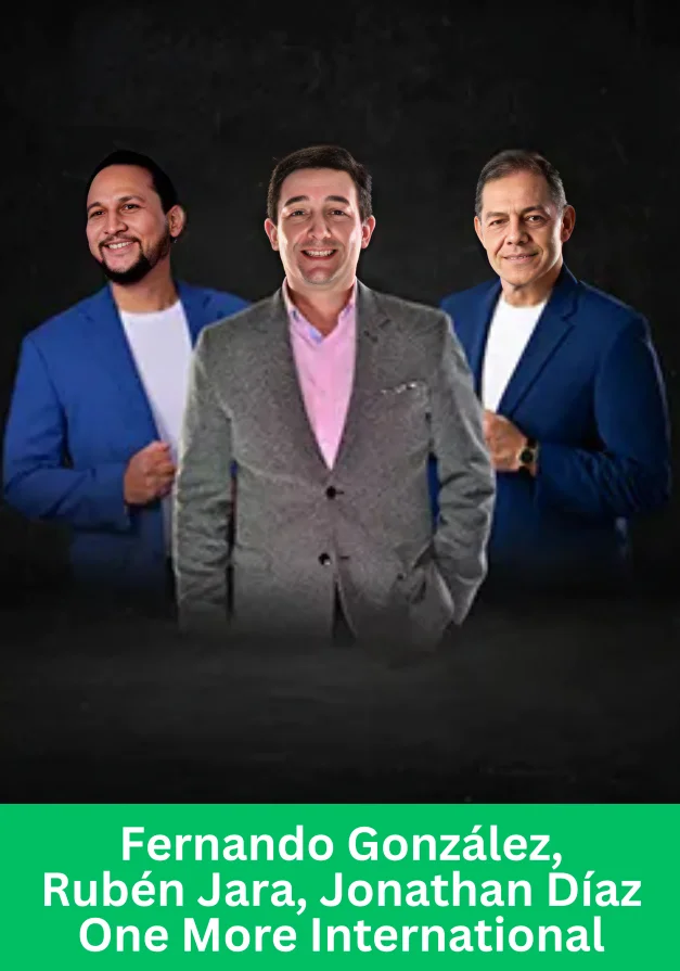Fernando González, Rubén Jara, and Jonathan Díaz representing One More International leadership at Vision Day in Mexico