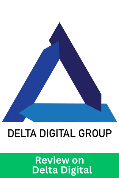 Review on Delta Digital Group logo with blue triangle design