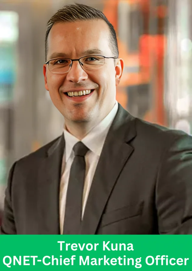 Trevor Kuna, QNET Chief Marketing Officer, representing leadership in global direct selling