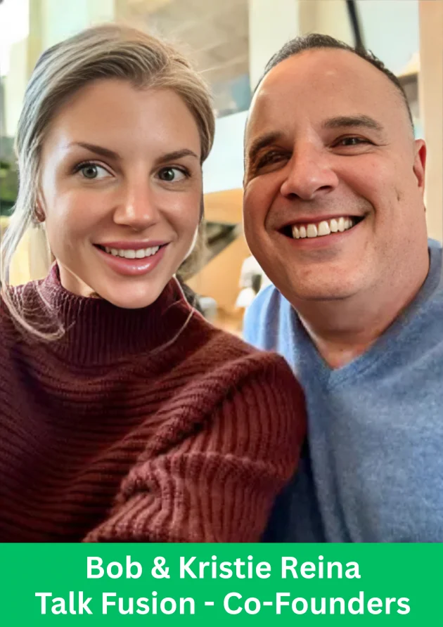 Bob and Kristie Reina, Talk Fusion Co-Founders, smiling together