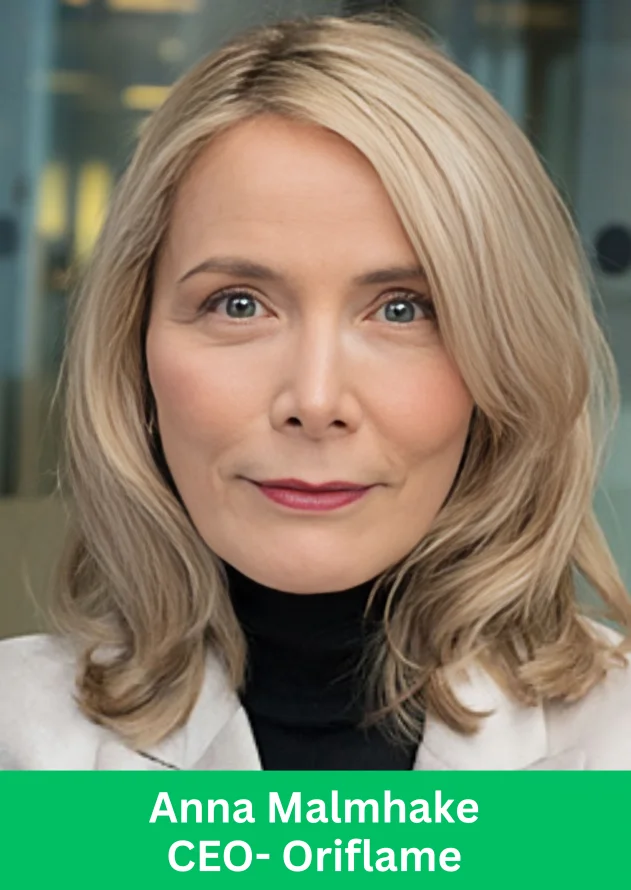 Anna Malmhake, CEO of Oriflame, representing leadership in global beauty and wellbeing innovation