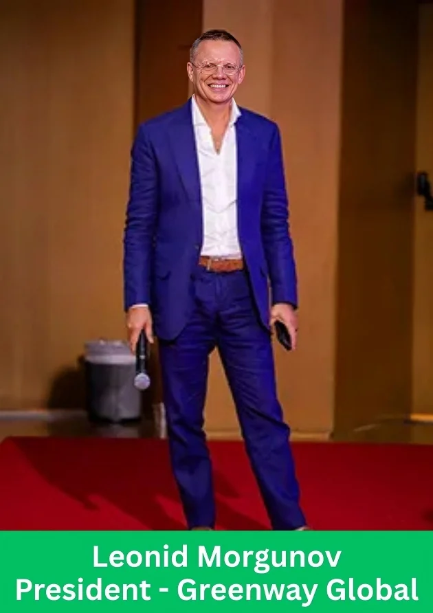 Leonid Morgunov, President of Greenway Global, addressing the audience at an international business event