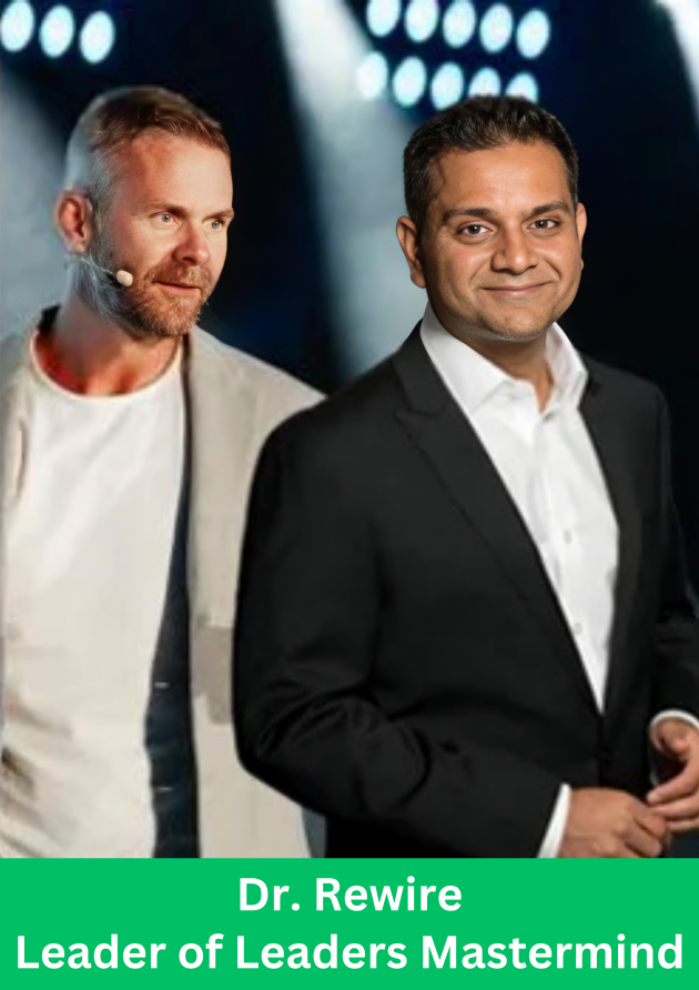 Dr. Rewire speaking at the Leader of Leaders Mastermind event, inspiring professionals through mindset and leadership transformation