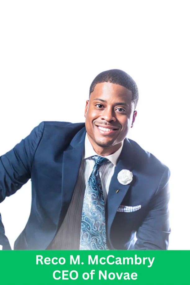Reco M. McCambry, CEO of Novae, professional executive portrait in a blue suit