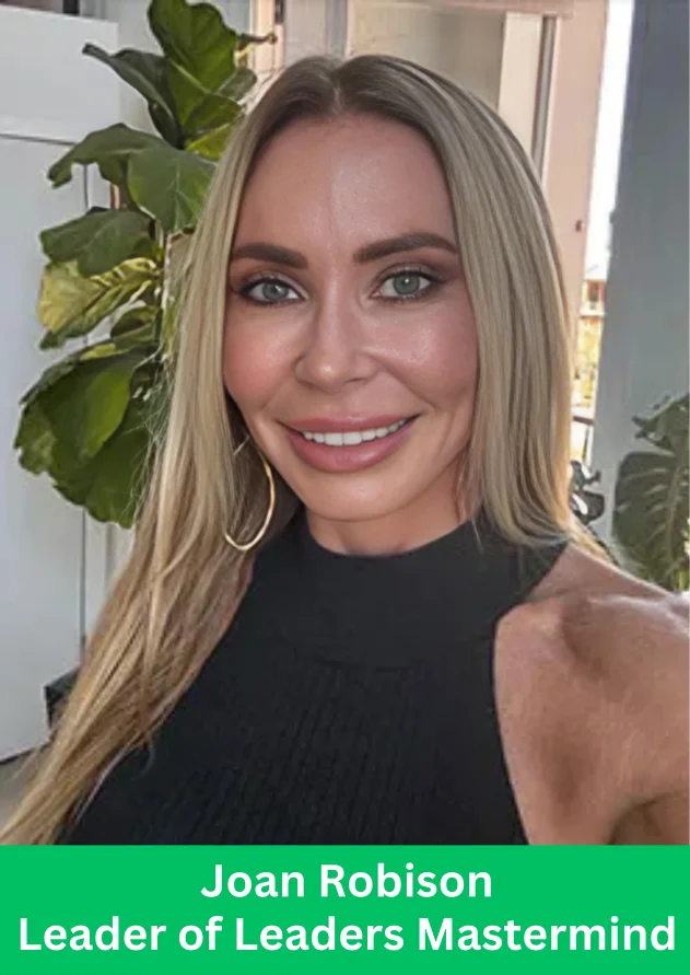 Joan Robison smiling during the Leader of Leaders Mastermind event