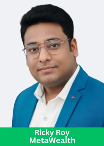 Professional profile photo of Ricky Roy from MetaWealth with a green title banner
