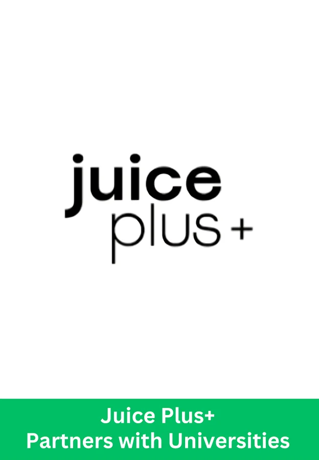 Juice Plus+ logo highlighting university research partnerships and academic collaboration