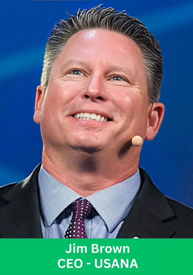 USANA CEO leadership portrait speaking at a corporate business event