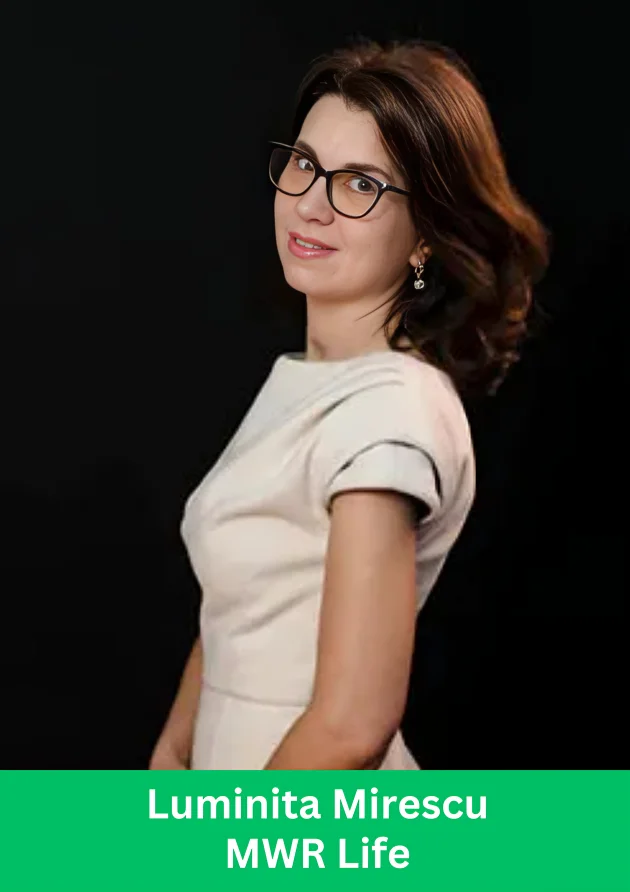 Portrait of Luminita Mirescu associated with MWR Life leadership and business development