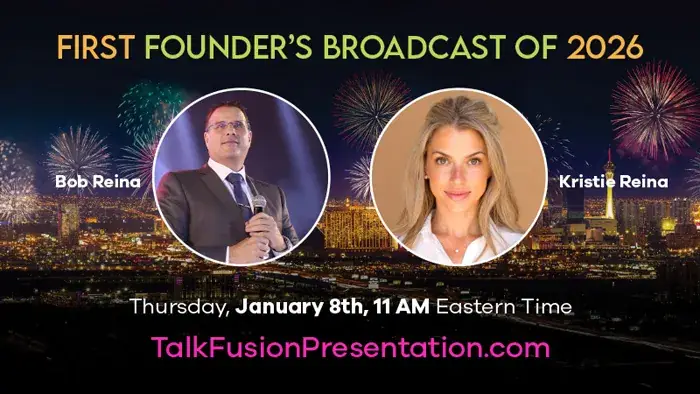 TalkFusion first founder’s broadcast 2026 featuring Bob Reina and Kristie Reina