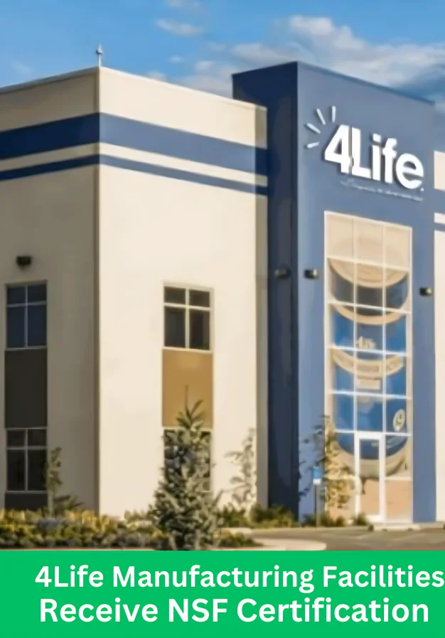 4Life manufacturing facility building certified by NSF, corporate exterior view