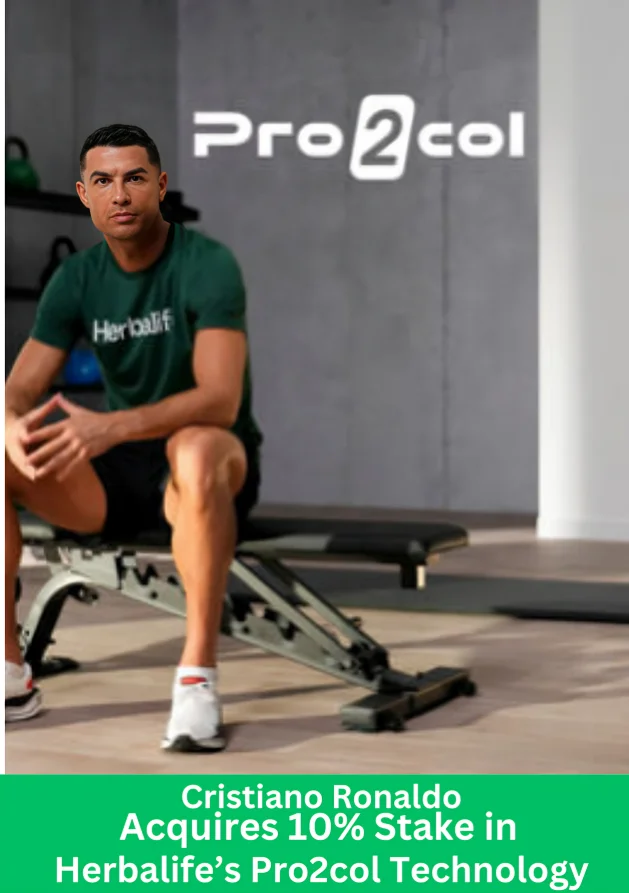 Cristiano Ronaldo in gym wearing Herbalife shirt with Pro2col branding after acquiring 10 percent stake in Pro2col technology