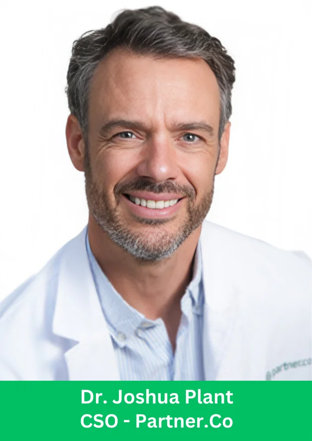 Dr. Joshua Plant, Chief Scientific Officer (CSO) of Partner.Co, professional headshot