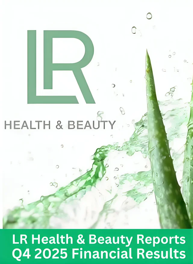 LR Health & Beauty logo with aloe vera graphic and announcement of Q4 2025 financial results