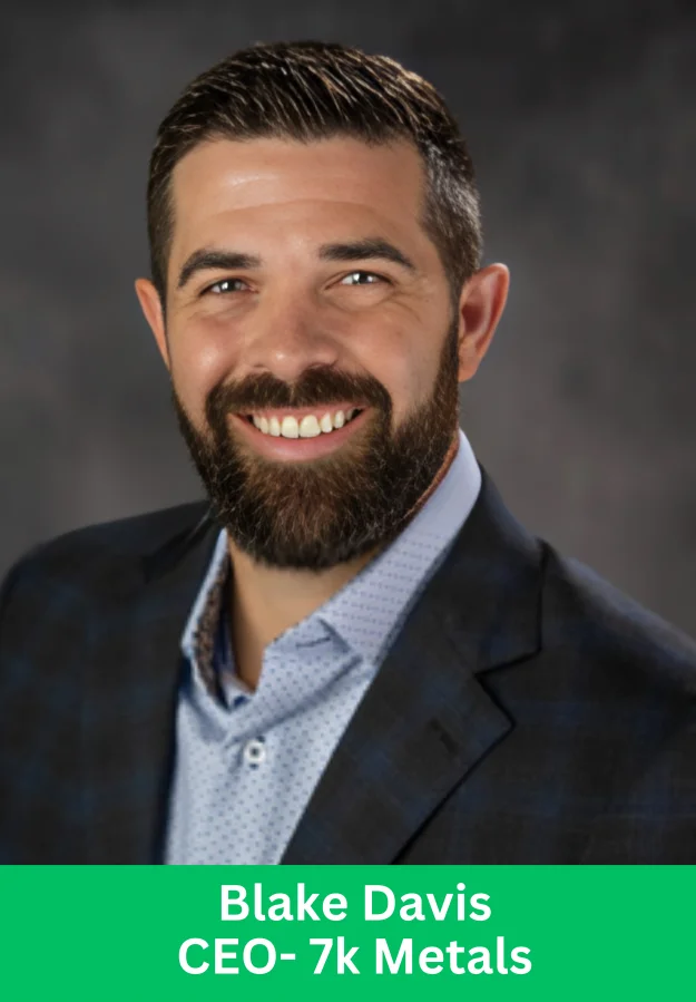 Blake Davis CEO of 7K Metals corporate leadership headshot