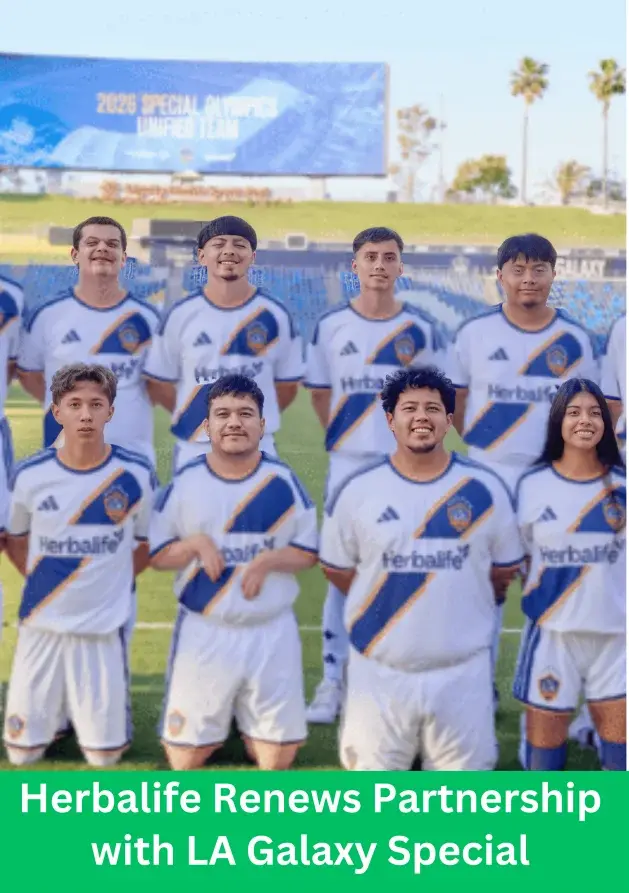LA Galaxy Special Olympics Unified Team players supported by Herbalife partnership