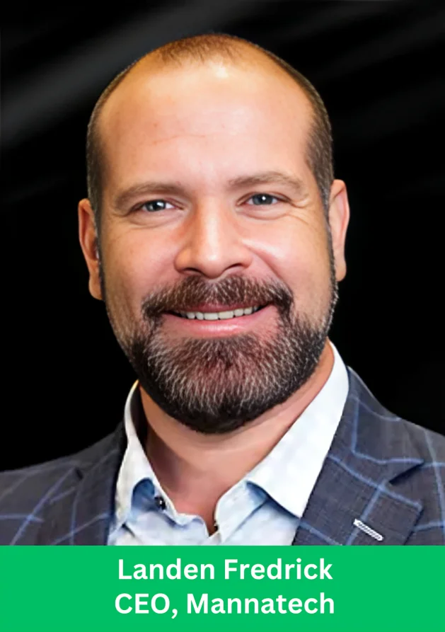 Landen Fredrick CEO of Mannatech smiling portrait in formal business suit