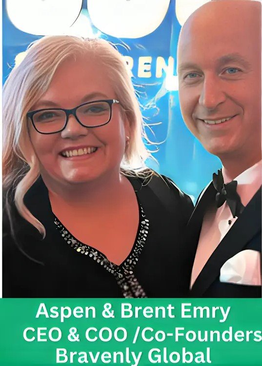 Aspen and Brent Emry, Co-Founders of Bravenly Global, during the company’s record growth milestone in March 2026