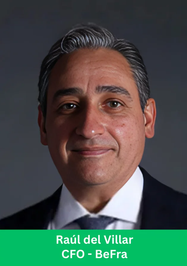 Professional headshot of Raúl del Villar, Chief Financial Officer (CFO) at BeFra.