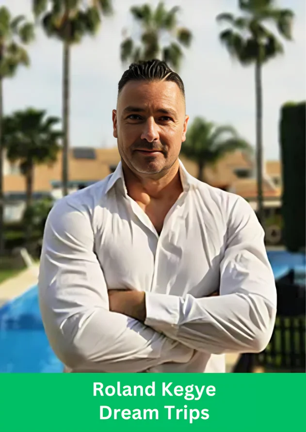 Roland Kegye promoting Dream Trips travel experience in tropical destination