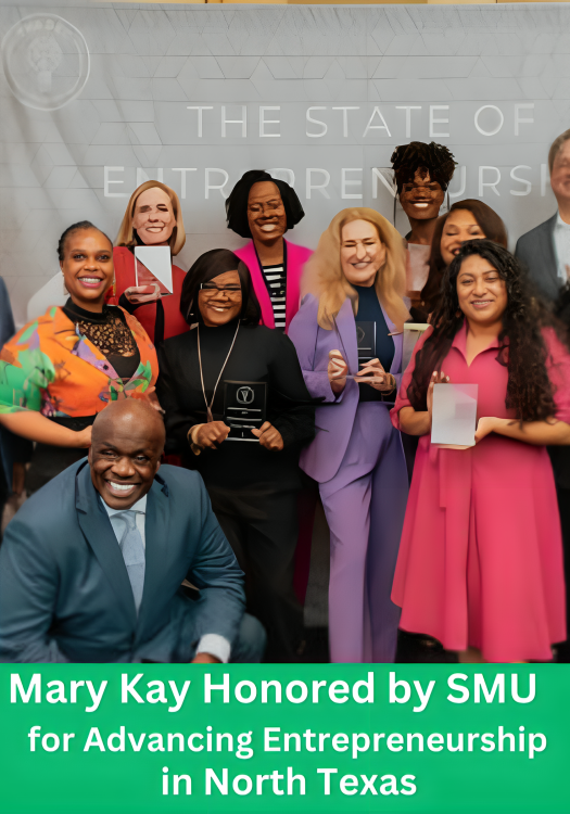 Mary Kay team members receiving entrepreneurship recognition at SMU and The DEC Network awards event in North Texas