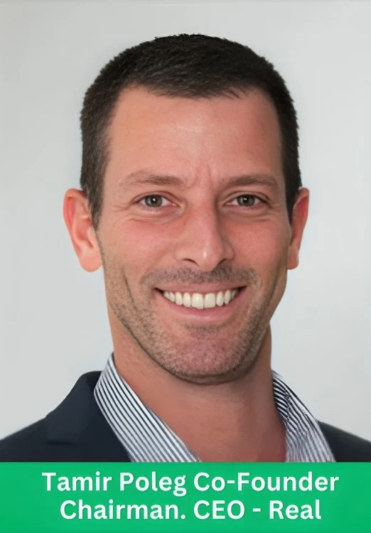 Professional headshot of Tamir Poleg, Co-Founder and CEO of Real, wearing a striped shirt and dark blazer.