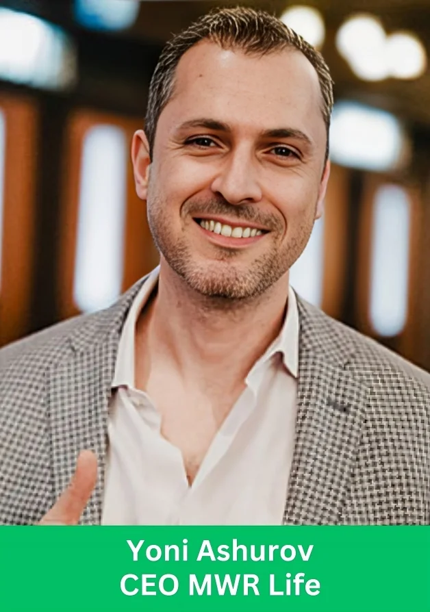 Yoni Ashurov CEO of MWR Life smiling in a professional business portrait