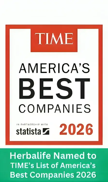 Herbalife named to TIME Magazine's America's Best Companies 2026 list. Official TIME badge in partnership with Statista.