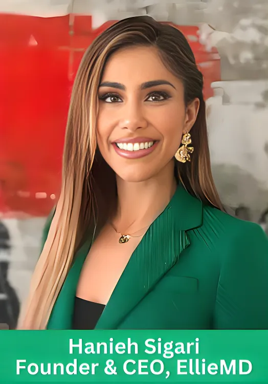 Hanieh Sigari, Founder and CEO of EllieMD, in a professional corporate portrait.