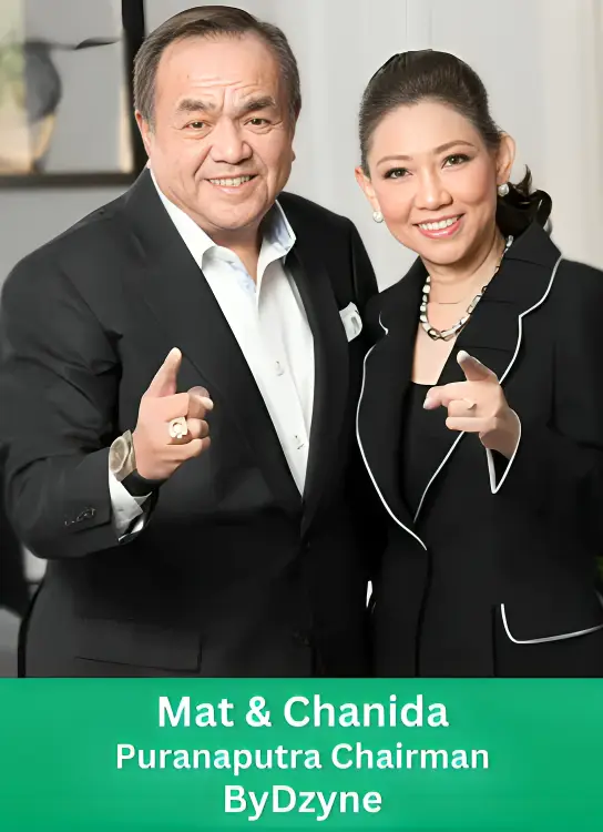 Nat and Chanida Puranaputra, Chairman of ByDzyne, during an official company leadership portrait.