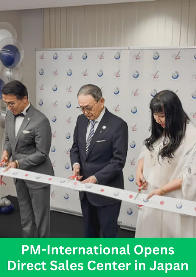 PM-International executives at the ribbon-cutting ceremony of the new Direct Sales Center in Fukuoka, Japan