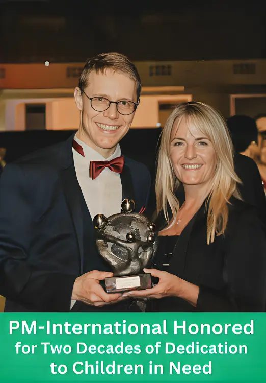 PM-International representatives receive the World Vision Award for over 20 years of supporting children and families worldwide.